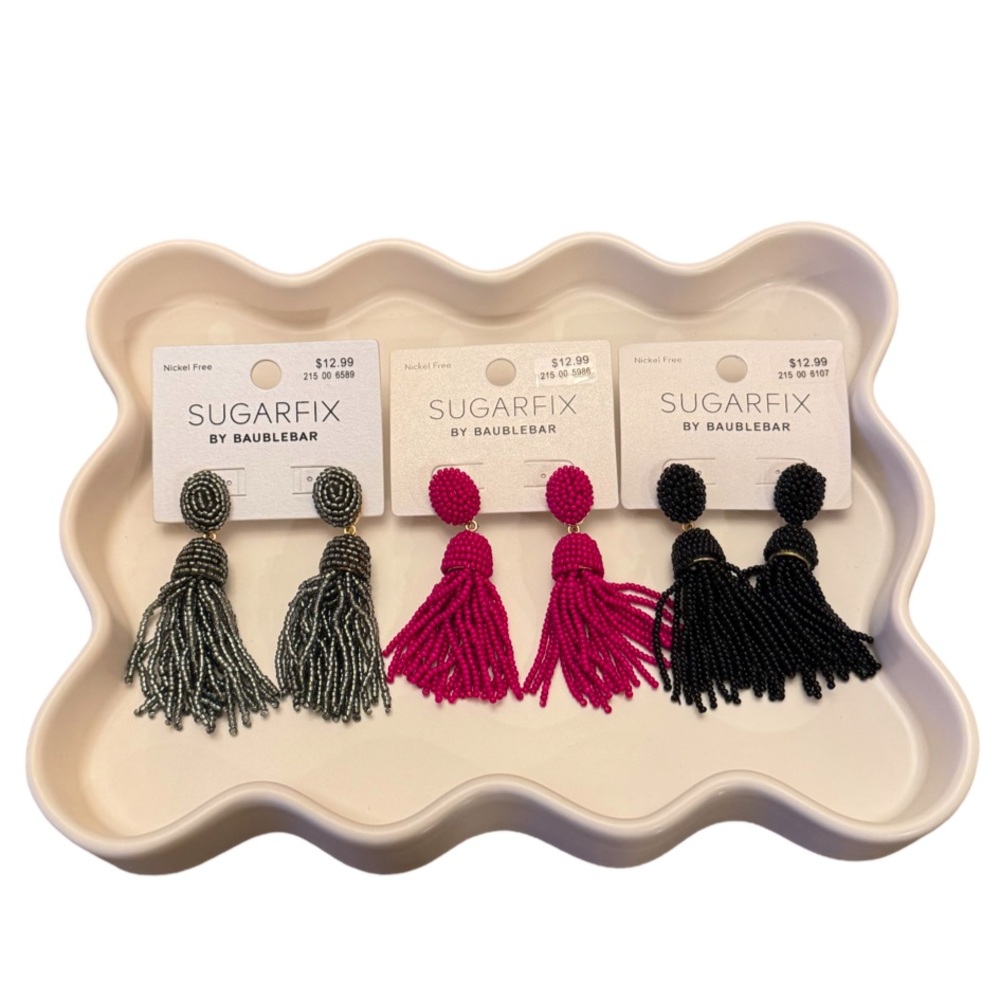 SUGARFIX by BaubleBar Beaded Tassel Earrings - Set of 3